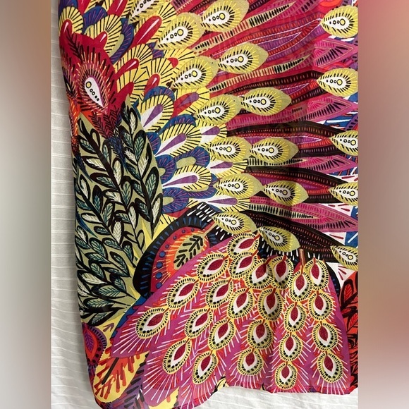 Additions By Chico's Women's Printed Leaf Abstract 3/4 Sleeve Blouse size 2 (M) - Picture 2 of 7